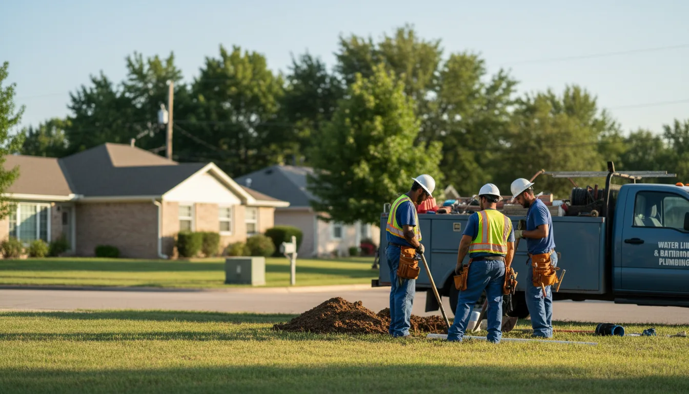 Residential water line and bathroom plumbing service in Greenville, IN